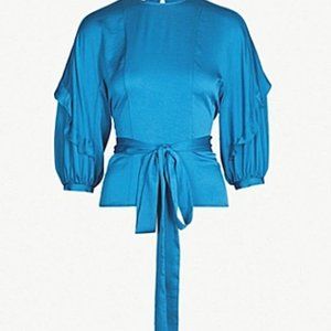 Maje Lavana Belted Top Self-tie Crepe Blouse Size 1 or XS-S